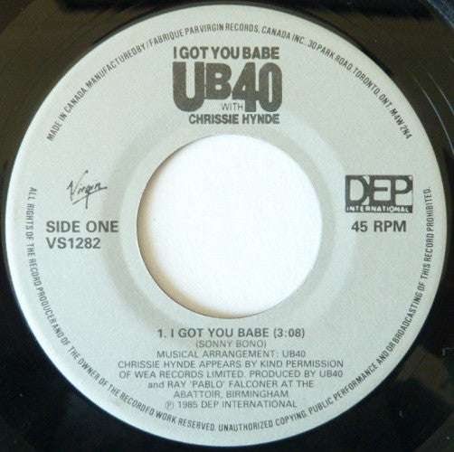 UB40 With Chrissie Hynde : I Got You Babe (7", Single)