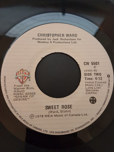 Christopher Ward : No Time To Cry / Sweet Rose (7", Single)