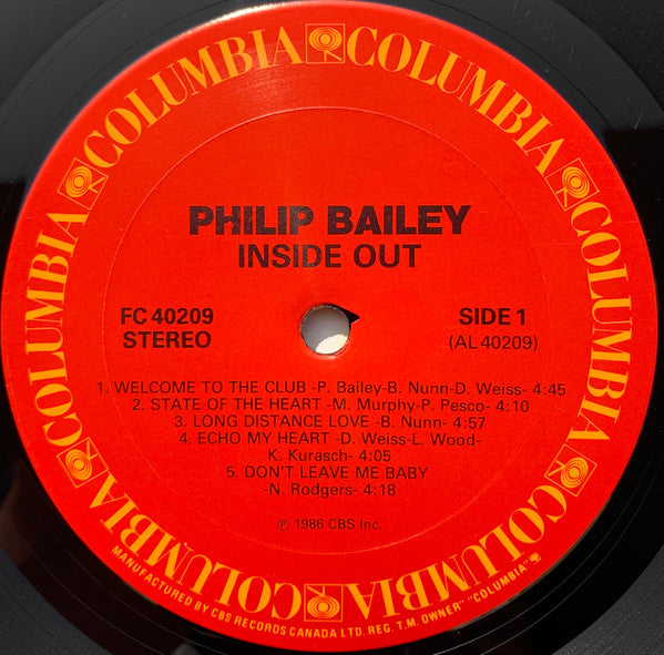 Philip Bailey : Inside Out (LP, Album)