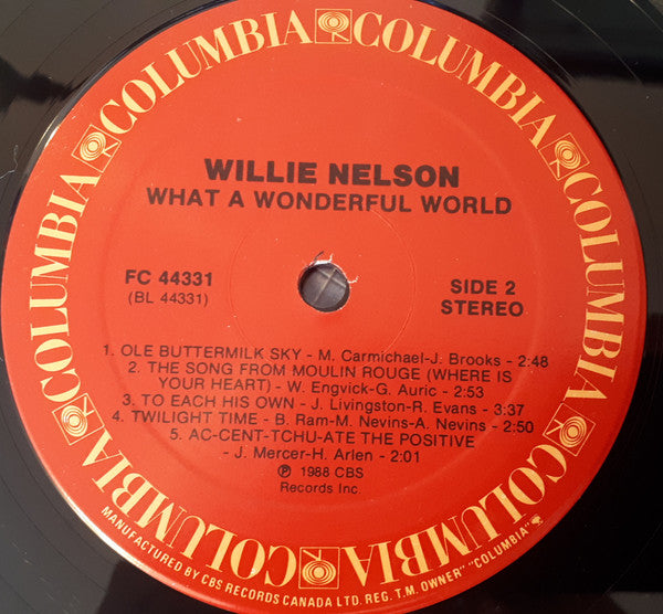 Willie Nelson : What A Wonderful World (LP, Album, Cin)