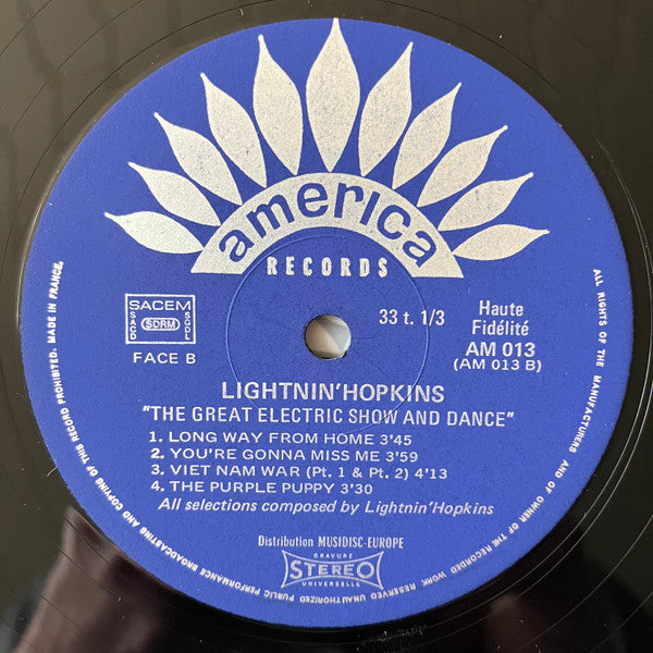 Lightnin' Hopkins : The Great Electric Show And Dance (2xLP, Album, Comp, Gat)