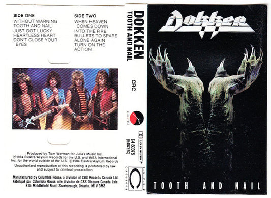 Dokken : Tooth And Nail (Cass, Album, Club, CI,)