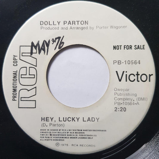 Dolly Parton : Hey, Lucky Lady (7", Promo)