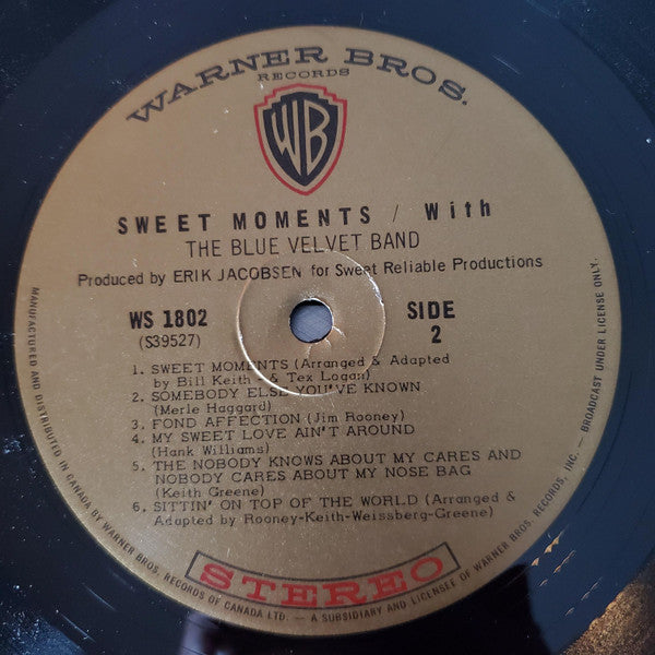 The Blue Velvet Band : Sweet Moments With / The Blue Velvet Band (LP, Album, Gat)