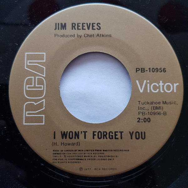 Jim Reeves : It's Nothin' To Me / I Won't Forget You (7", RE)