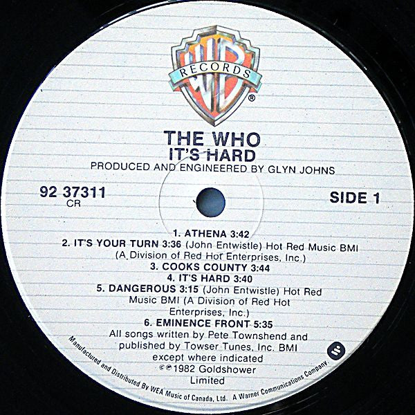 The Who : It's Hard (LP, Album, Cin)