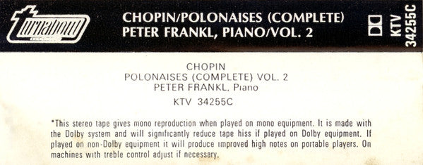 Frédéric Chopin, Peter Frankl : Polonaises (Complete) Volume 2 (Cass, Album)