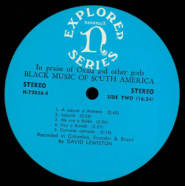 David Lewiston : In Praise Of Oxalá And Other Gods / Black Music Of South America (LP)