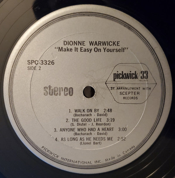Dionne Warwick : Make It Easy On Yourself (LP, Comp)