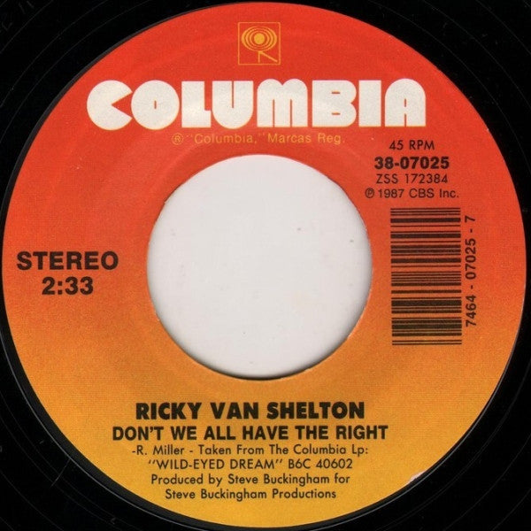 Ricky Van Shelton : Crime Of Passion (7", Single, Styrene, Car)