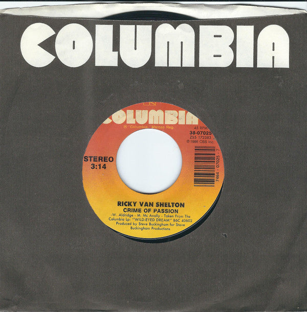 Ricky Van Shelton : Crime Of Passion (7", Single, Styrene, Car)