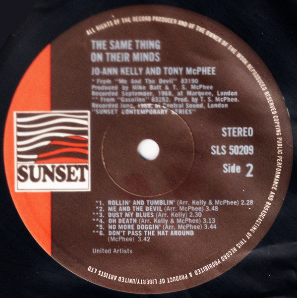 Jo-Ann Kelly, Tony McPhee : Same Thing On Their Minds (LP, Comp)