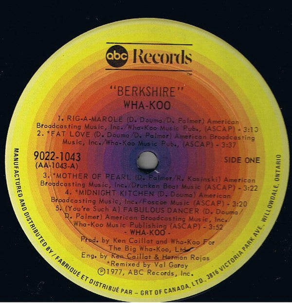 Wha-Koo : Berkshire (LP, Album, Qua)