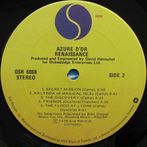 Renaissance (4) : Azure D'or (LP, Album)