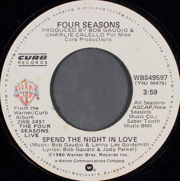 The Four Seasons : Spend The Night In Love (7")