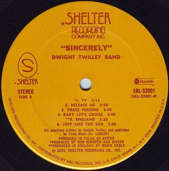 Dwight Twilley Band : Sincerely (LP, Album)