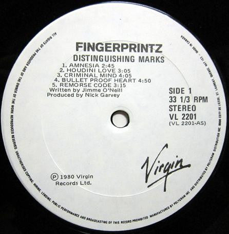 Fingerprintz (2) : Distinguishing Marks (LP, Album)