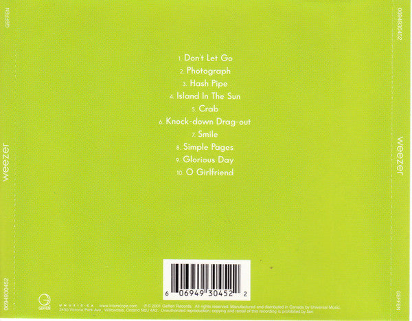 Weezer : Weezer (CD, Album)