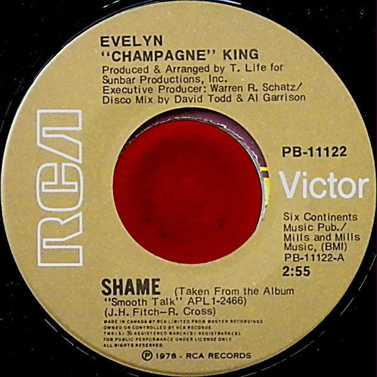 Evelyn "Champagne" King* : Shame / Dancin', Dancin', Dancin' (7", Single)