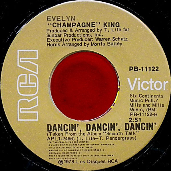 Evelyn "Champagne" King* : Shame / Dancin', Dancin', Dancin' (7", Single)