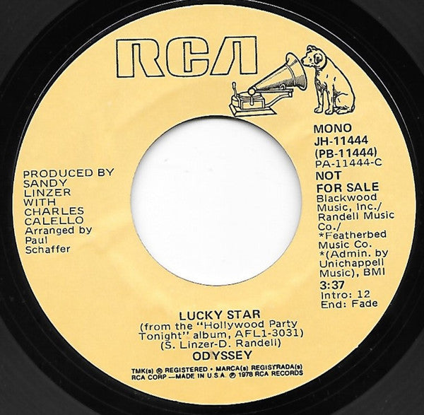 Odyssey (2) : Lucky Star (7", Mono, Promo)