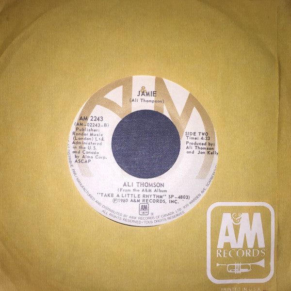Ali Thomson : Take A Little Rhythm (7", Single)