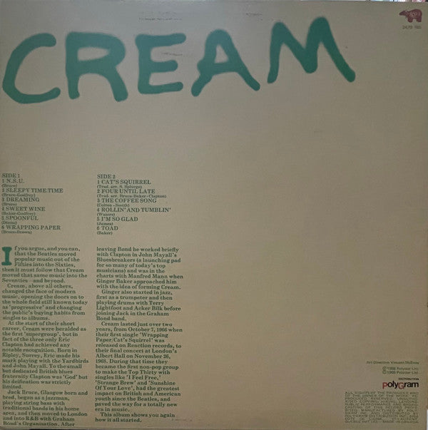 Cream (2) : Cream (LP, Album, RE)