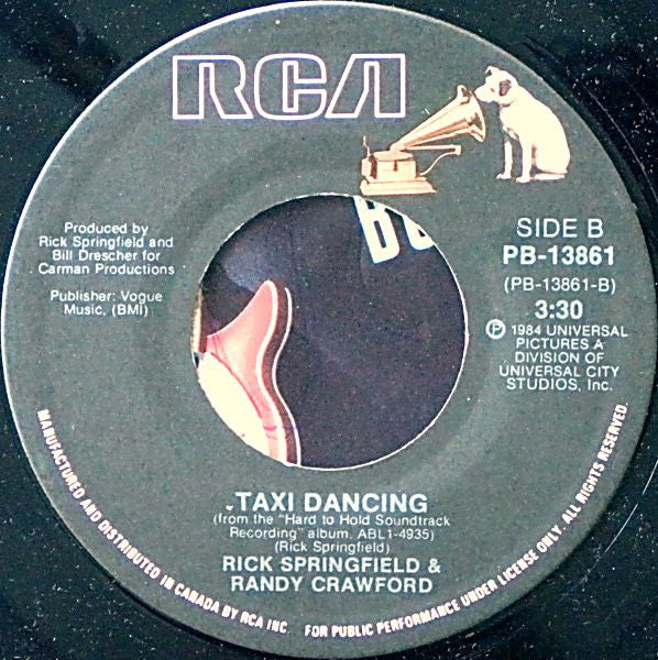 Rick Springfield : Bop 'Til You Drop / Taxi Dancing (7")