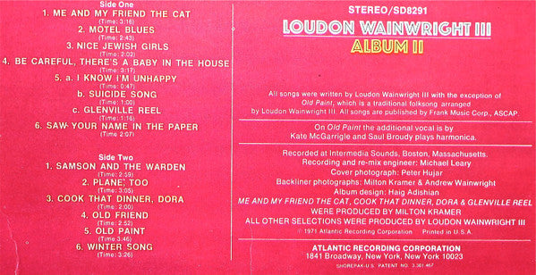 Loudon Wainwright III : Album II (LP, Album, PR )