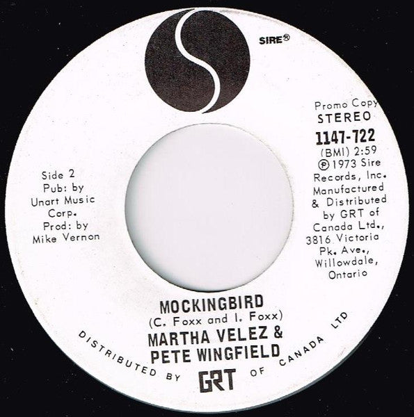 Martha Velez : Aggravation (7", Single, Promo)