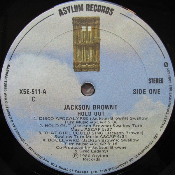 Jackson Browne : Hold Out (LP, Album, C -)