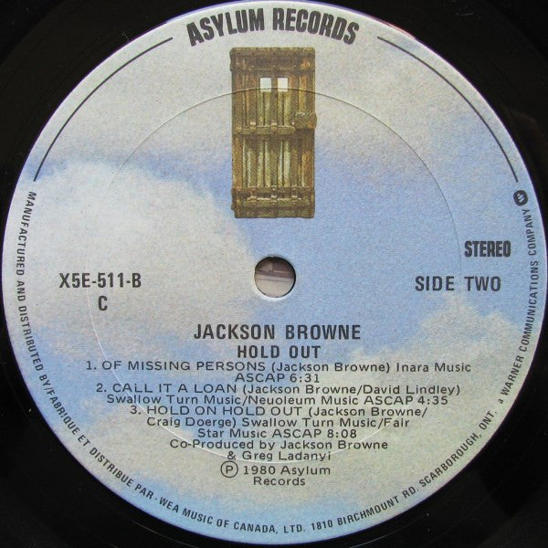 Jackson Browne : Hold Out (LP, Album, C -)