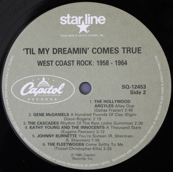Various : 'Til My Dreamin' Comes True - West Coast Rock 1958-1964 (LP, Comp)