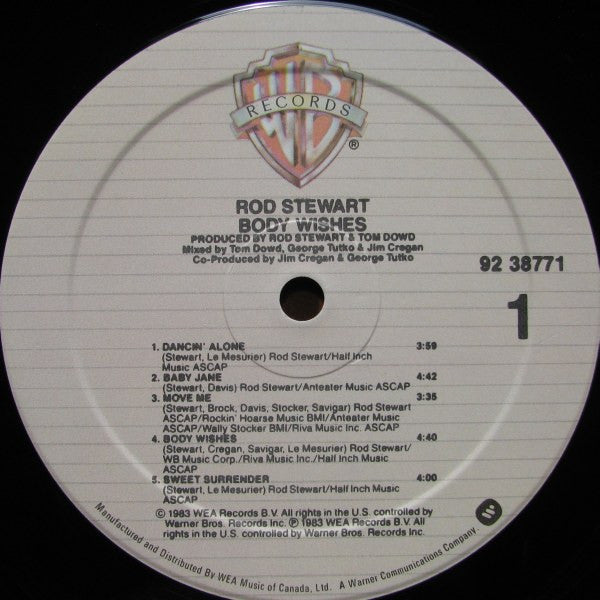Rod Stewart : Body Wishes (LP, Album)