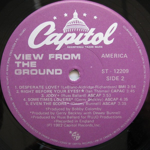 America (2) : View From The Ground (LP, Album)
