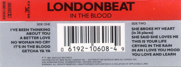 Londonbeat : In The Blood (Cass, Album)