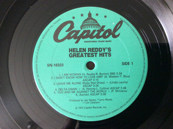 Helen Reddy : Helen Reddy's Greatest Hits (LP, Comp, RE)