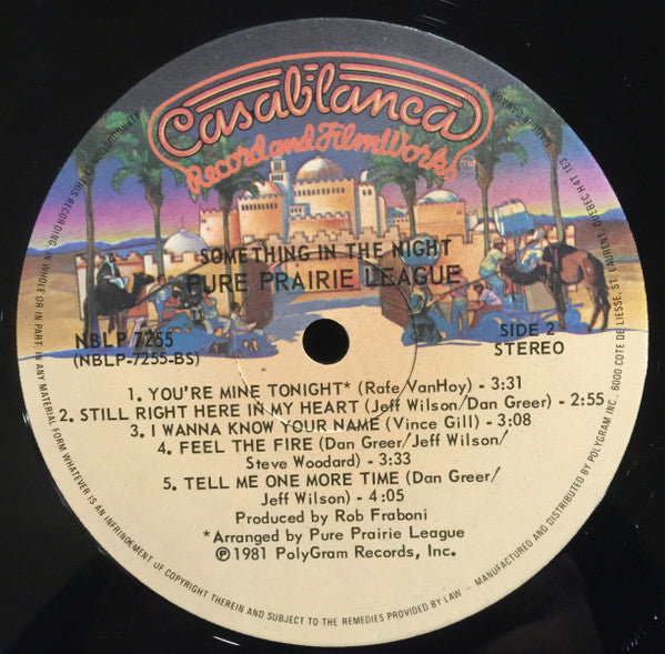 Pure Prairie League : Something In The Night (LP, Album)