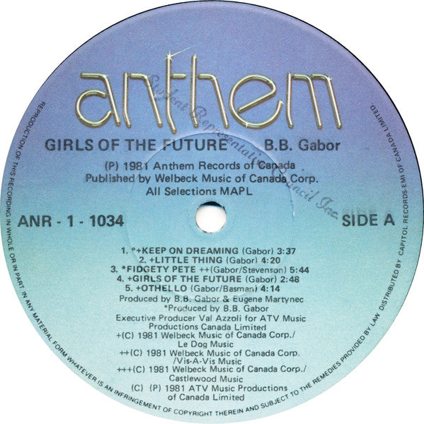 BB Gabor : Girls Of The Future (LP, Album)