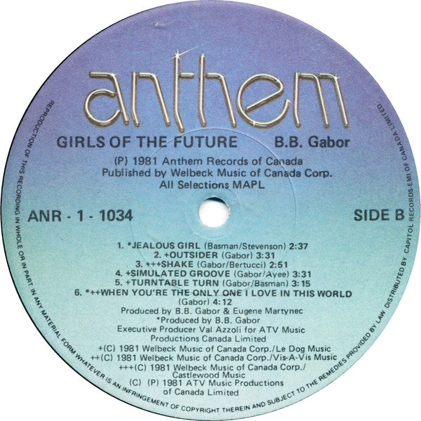 BB Gabor : Girls Of The Future (LP, Album)