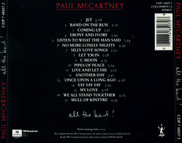 Paul McCartney : All The Best ! (CD, Comp)