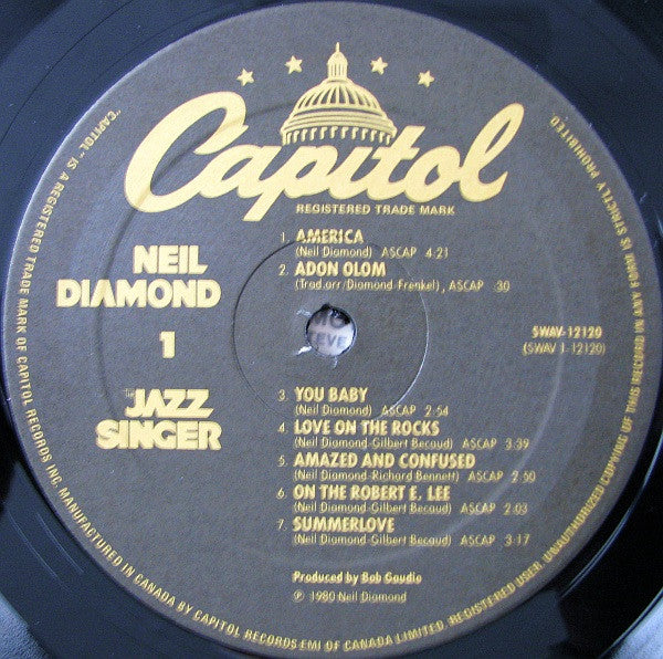 Neil Diamond : The Jazz Singer (Original Songs From The Motion Picture) (LP, Album, Gat)