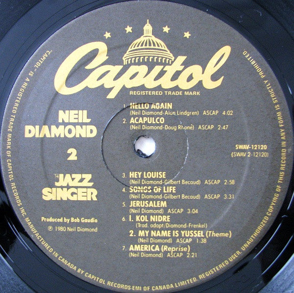 Neil Diamond : The Jazz Singer (Original Songs From The Motion Picture) (LP, Album, Gat)