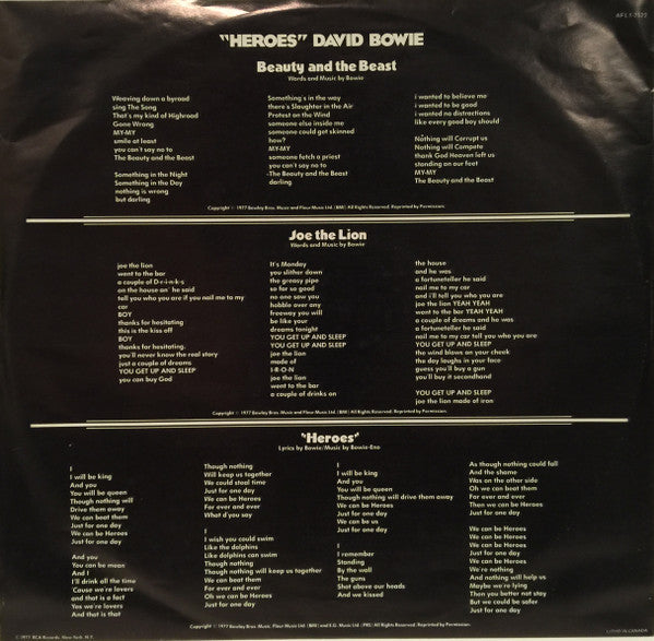David Bowie : "Heroes" (LP, Album)