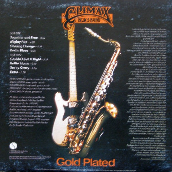 Climax Blues Band : Gold Plated (LP, Album, Gat)