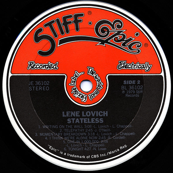 Lene Lovich : Stateless (LP, Album, Pit)