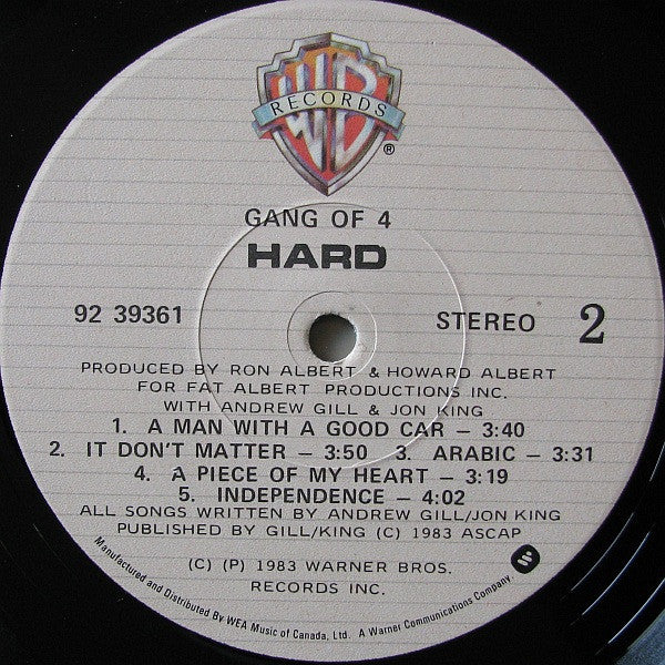 Gang Of 4* : Hard (LP, Album)