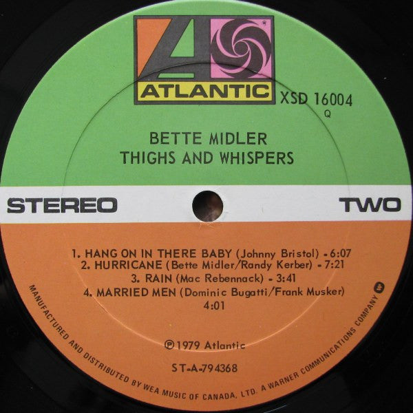 Bette Midler : Thighs And Whispers (LP, Album)
