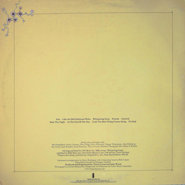 Sandy Denny : Like An Old Fashioned Waltz (LP, Album, RE)