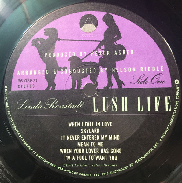 Linda Ronstadt With Nelson Riddle & His Orchestra* : Lush Life (LP, Album)